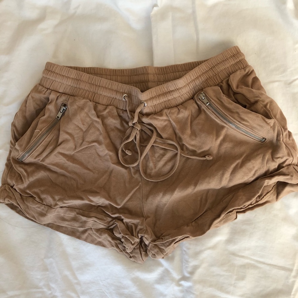 Beige camel shorts